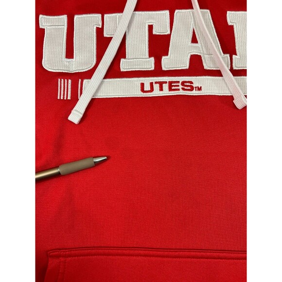 Utah Utes Hoodie Sweatshirt Champion Men's Large Pull Over Red Kangaroo Pocket - Picture 8 of 10